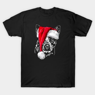 Funny Australian Cattle Dog Santa Christmas dog mom gift T-Shirt